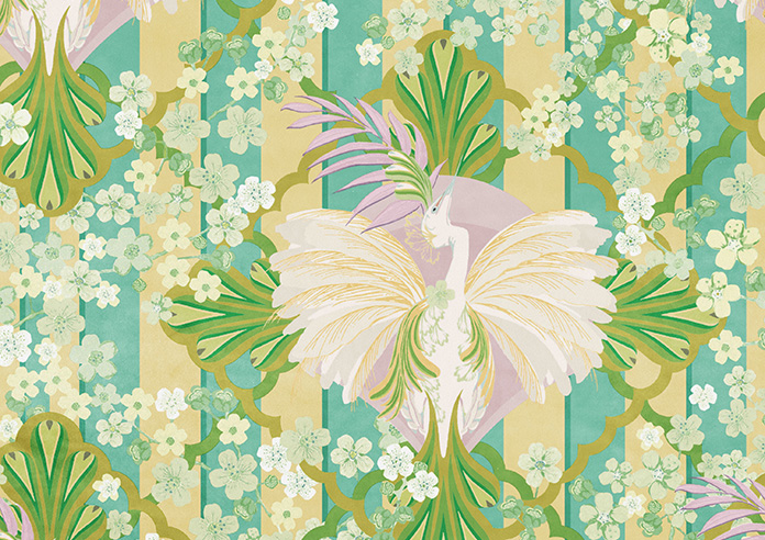 Faded Glamour, Goddess Green Stripe - Twist&Fit Roman Blind - Image 7